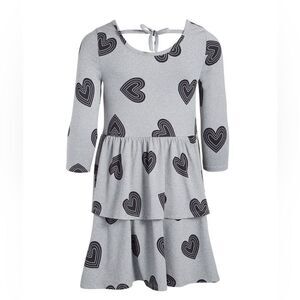 Toddler & Little Girls Heart-Printed Tiered Dress,